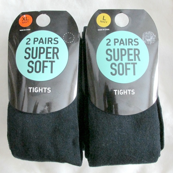 Primark Accessories Primark Navy Blue Super Soft Knit Tights 2 Pair